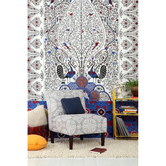 Urban Outfitters Magical Thinking Peacock Garden Tapestry - Picture 1 of 4